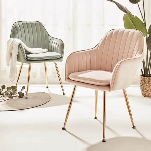 Ghế bàn ăn, cafe nệm nhung chân mạ vàng: SG - E01-1 - $hienthicat